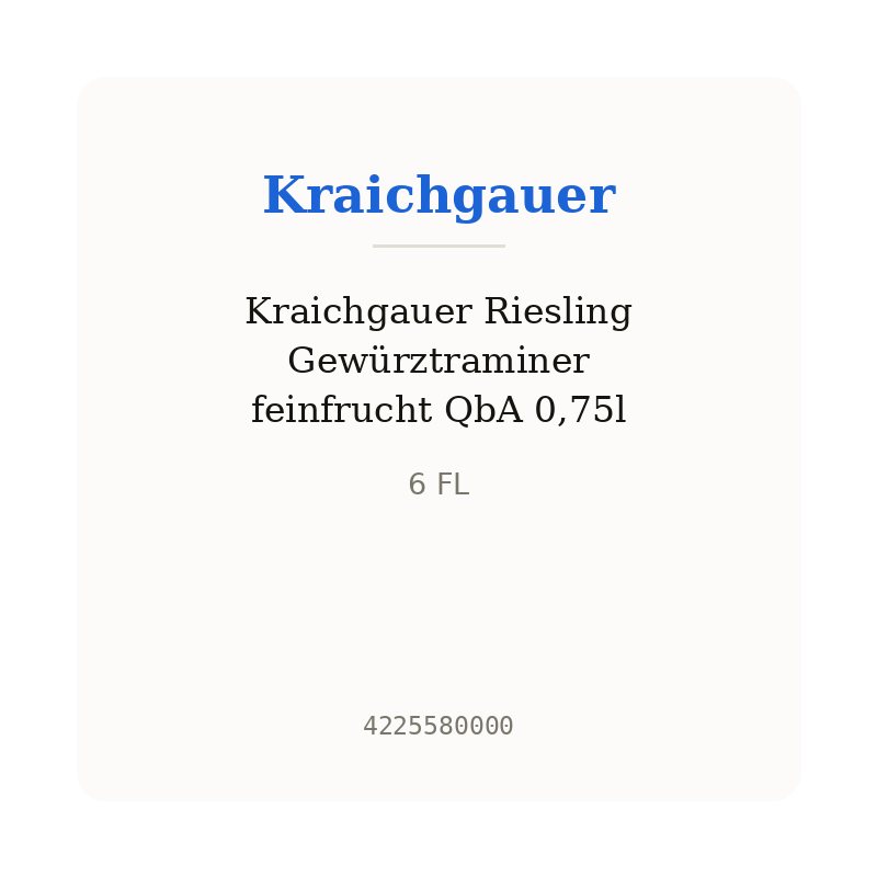 Kraichgauer Riesling Gewürztraminer feinfrucht QbA 0,75l