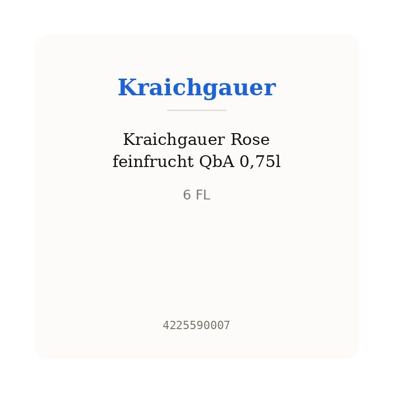 Kraichgauer Rose feinfrucht QbA 0,75l
