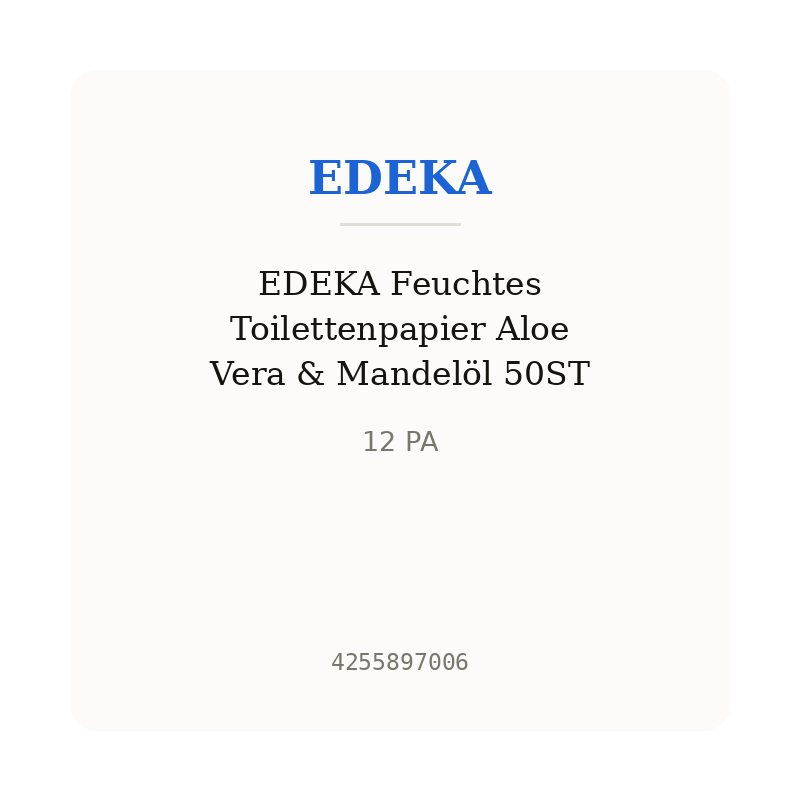 EDEKA Feuchtes Toilettenpapier Aloe Vera & Mandelöl 50ST