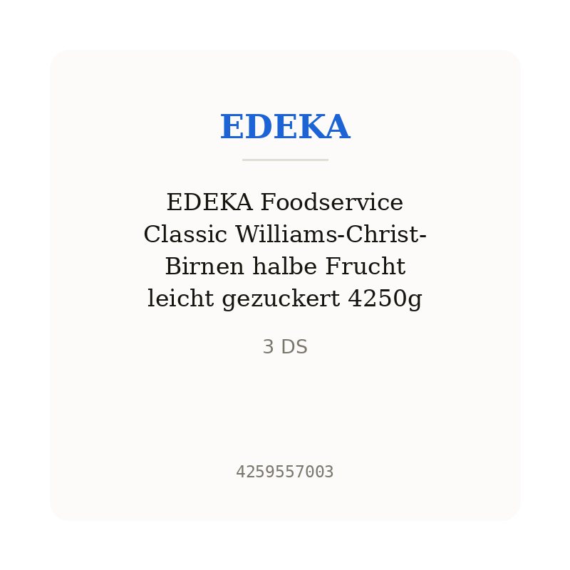 EDEKA Foodservice Classic Williams-Christ-Birnen halbe Frucht leicht gezuckert 4250g