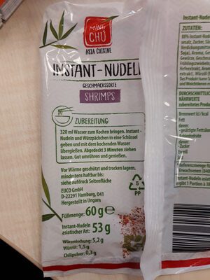 Ming Chu Instantnudeln Shrimps 60g