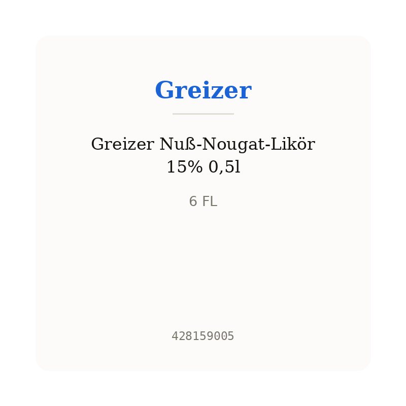 Greizer Nuß-Nougat-Likör 15% 0,5l