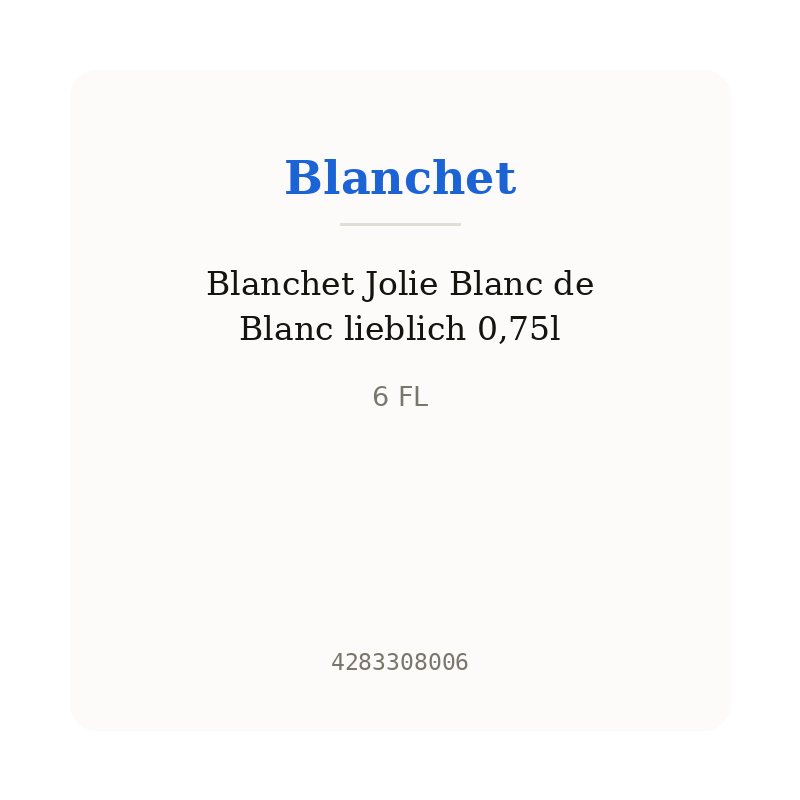 Blanchet Jolie Blanc de Blanc lieblich 0,75l