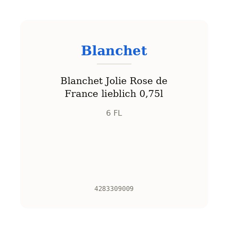 Blanchet Jolie Rose de France lieblich 0,75l