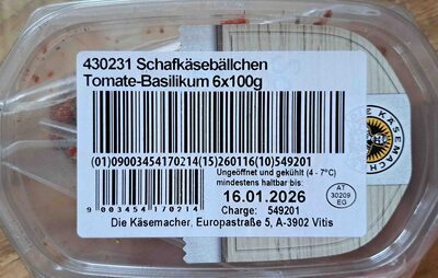 Schafskäsebällchen mit Tomate-Basilikum 45% Vollfettstufe 100g