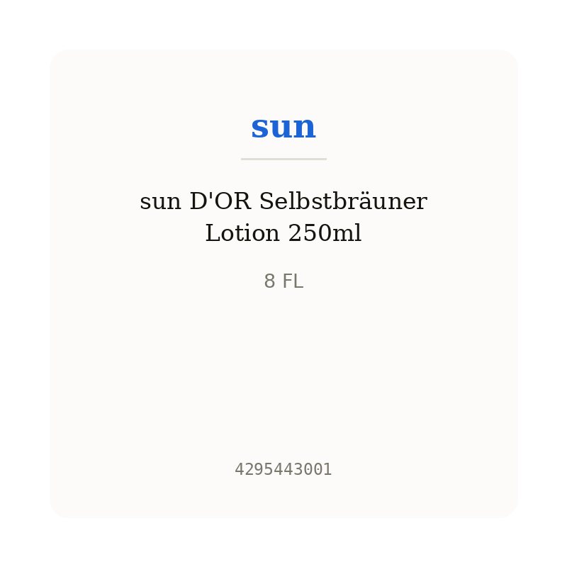sun D'OR Selbstbräuner Lotion 250ml