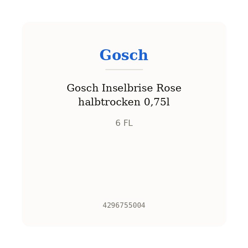 Gosch Inselbrise Rose halbtrocken 0,75l