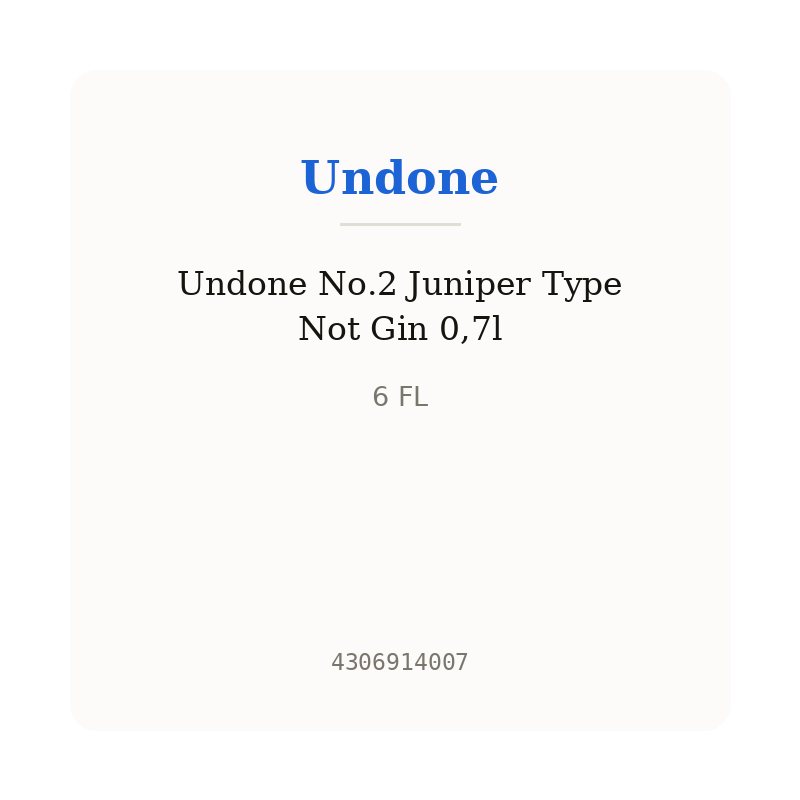 Undone No.2 Juniper Type Not Gin 0,7l