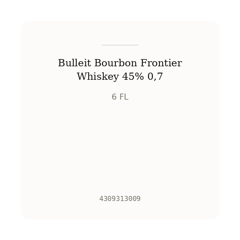 Bulleit Bourbon Frontier Whiskey 45% 0,7