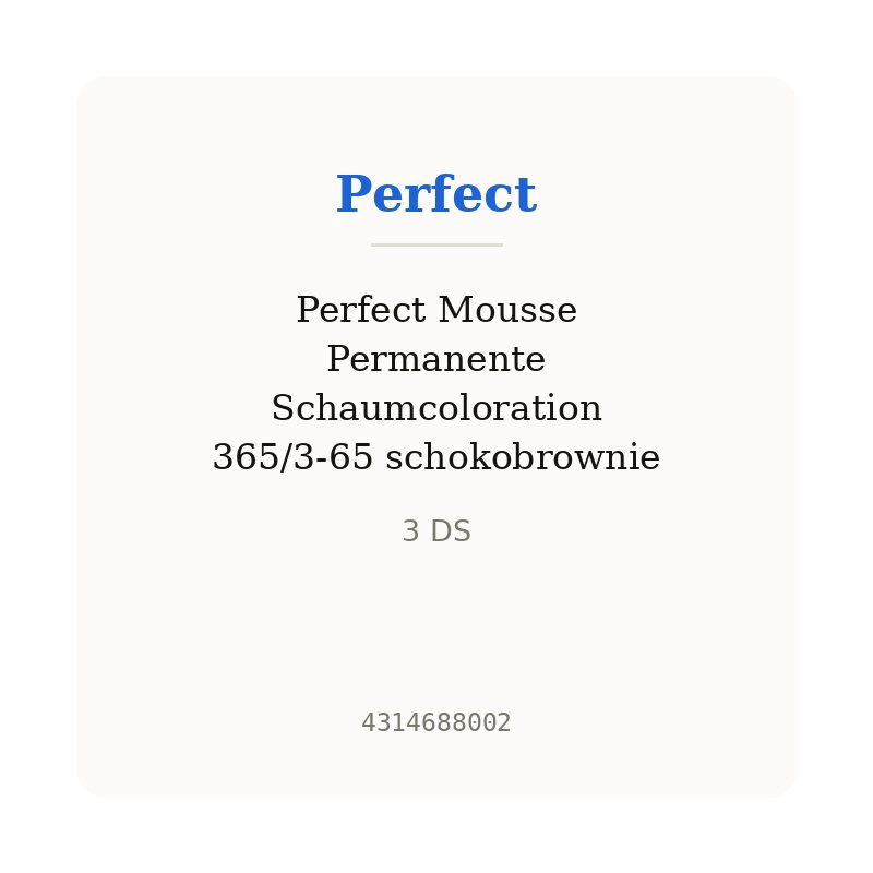 Perfect Mousse Permanente Schaumcoloration 365/3-65 schokobrownie