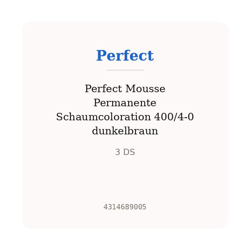 Perfect Mousse Permanente Schaumcoloration 400/4-0 dunkelbraun