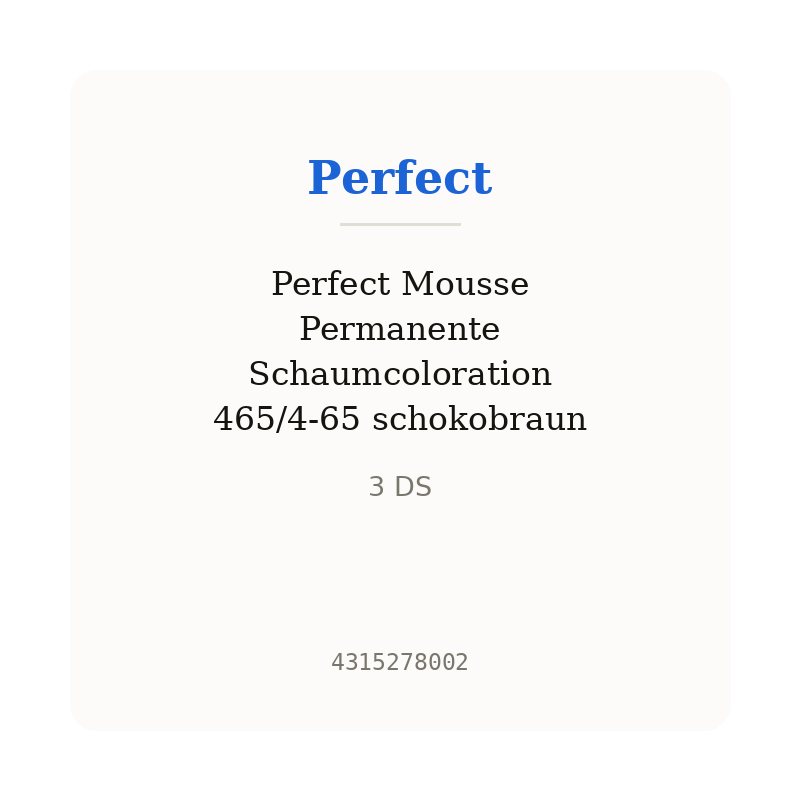 Perfect Mousse Permanente Schaumcoloration 465/4-65 schokobraun
