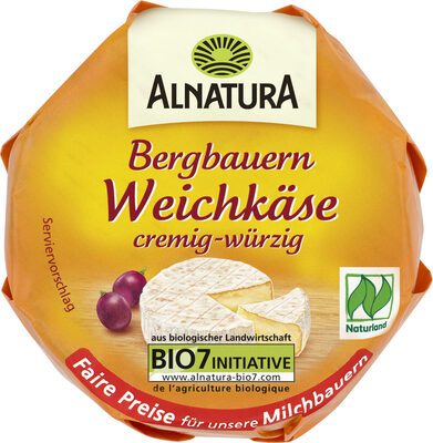 Bio Alnatura Bergbauern Weichkäse 60% Doppelrahmstufe 150g