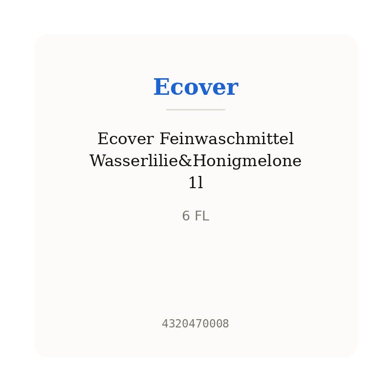Ecover Feinwaschmittel Wasserlilie&Honigmelone 1l