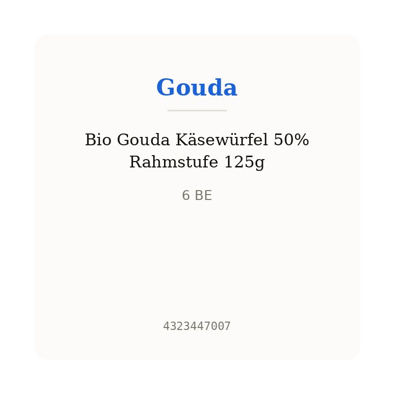 Bio Gouda Käsewürfel 50% Rahmstufe 125g