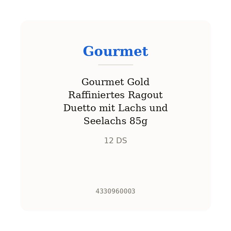 Gourmet Gold Raffiniertes Ragout Duetto mit Lachs und Seelachs 85g
