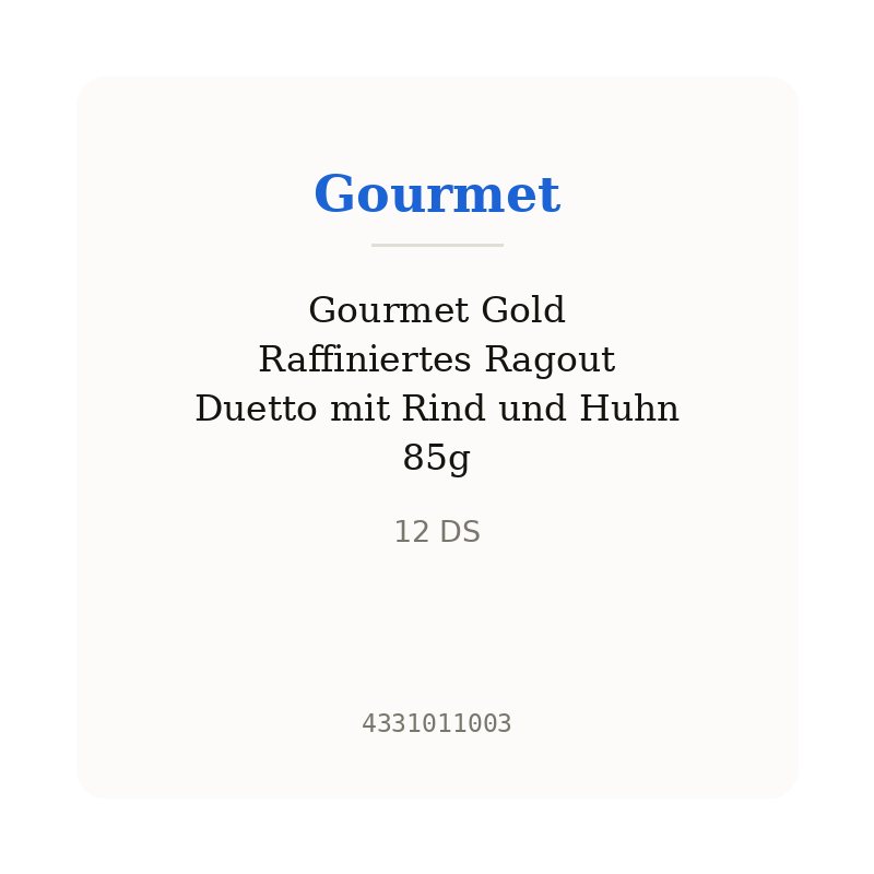 Gourmet Gold Raffiniertes Ragout Duetto mit Rind und Huhn 85g
