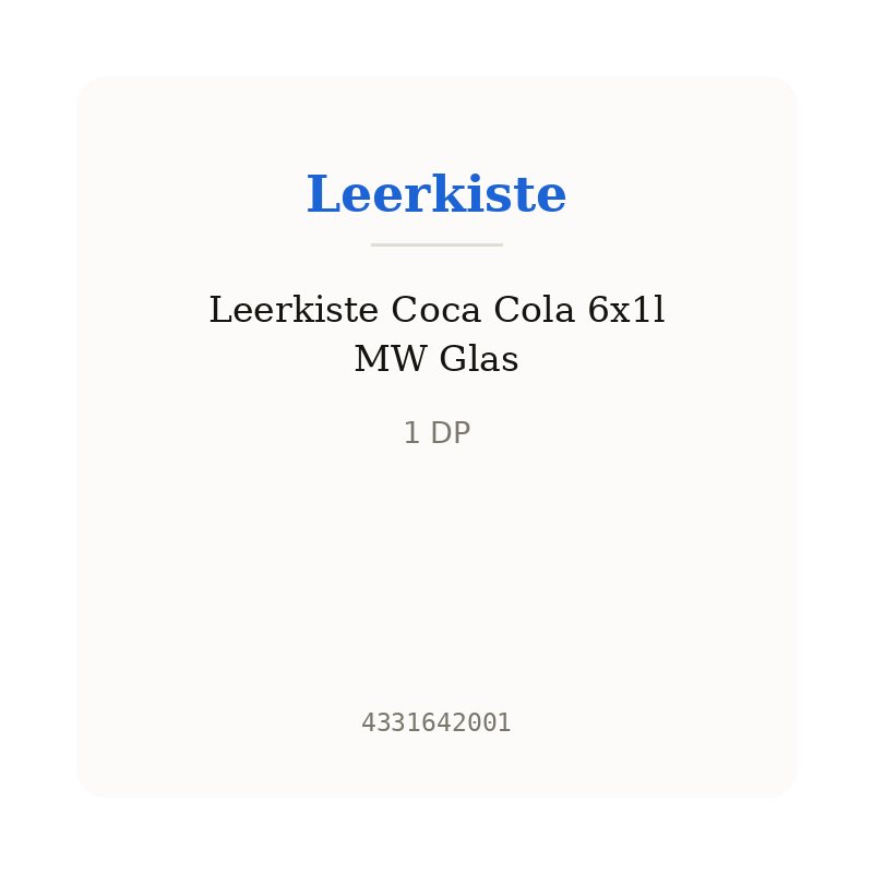 Leerkiste Coca Cola 6x1l MW Glas