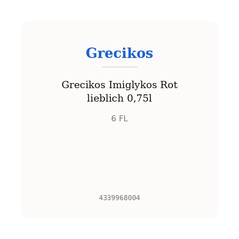 Grecikos Imiglykos Rot lieblich 0,75l