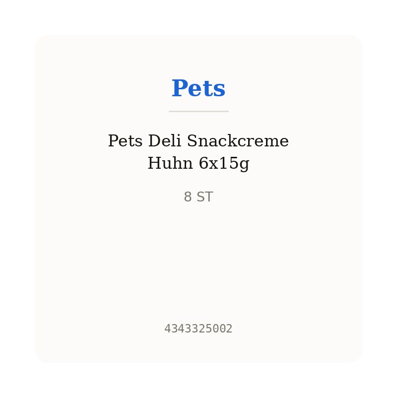 Pets Deli Snackcreme Huhn 6x15g