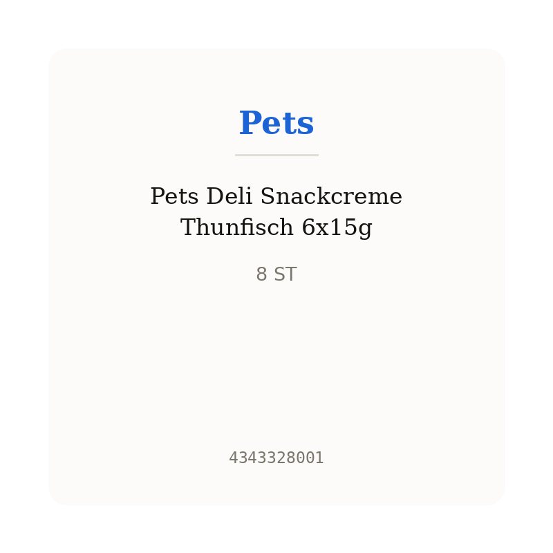 Pets Deli Snackcreme Thunfisch 6x15g
