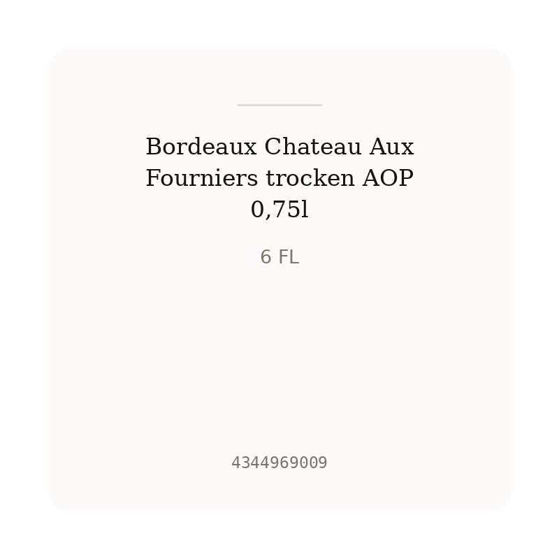 Bordeaux Chateau Aux Fourniers trocken AOP 0,75l