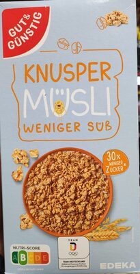 GUT&GÜNSTIG Knusper Müsli weniger süß 600g