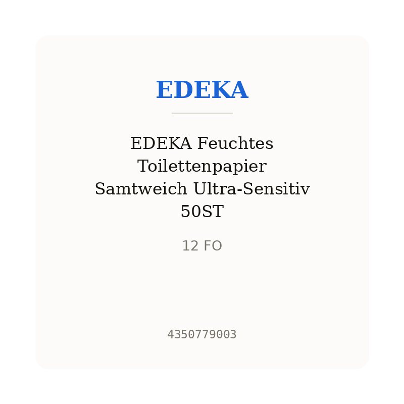 EDEKA Feuchtes Toilettenpapier Samtweich Ultra-Sensitiv 50ST