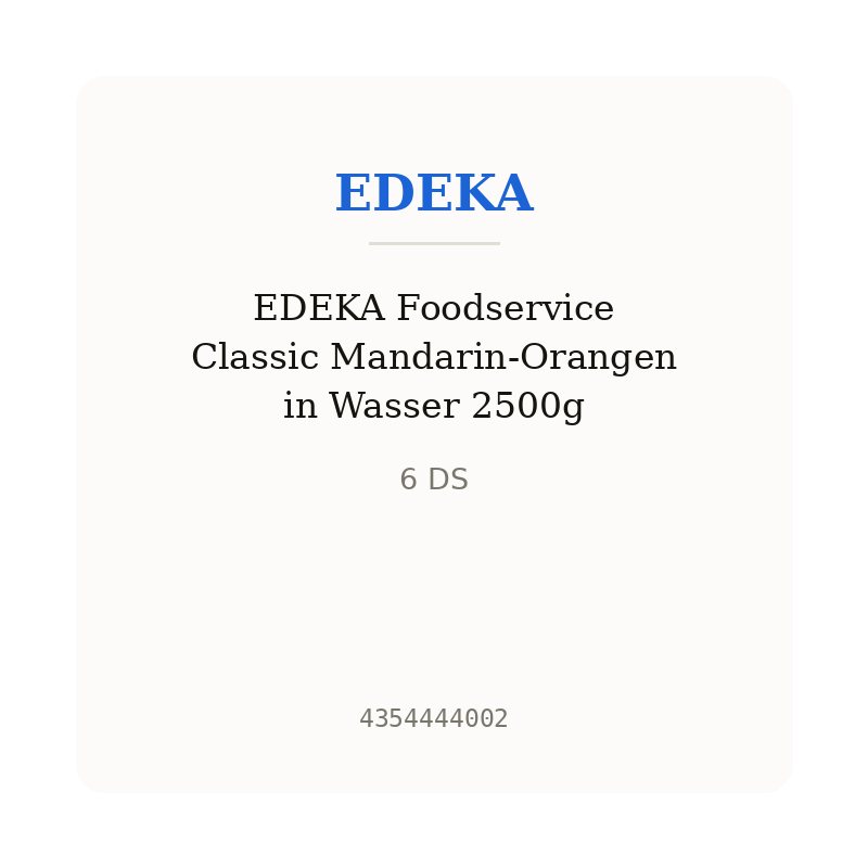 EDEKA Foodservice Classic Mandarin-Orangen in Wasser 2500g