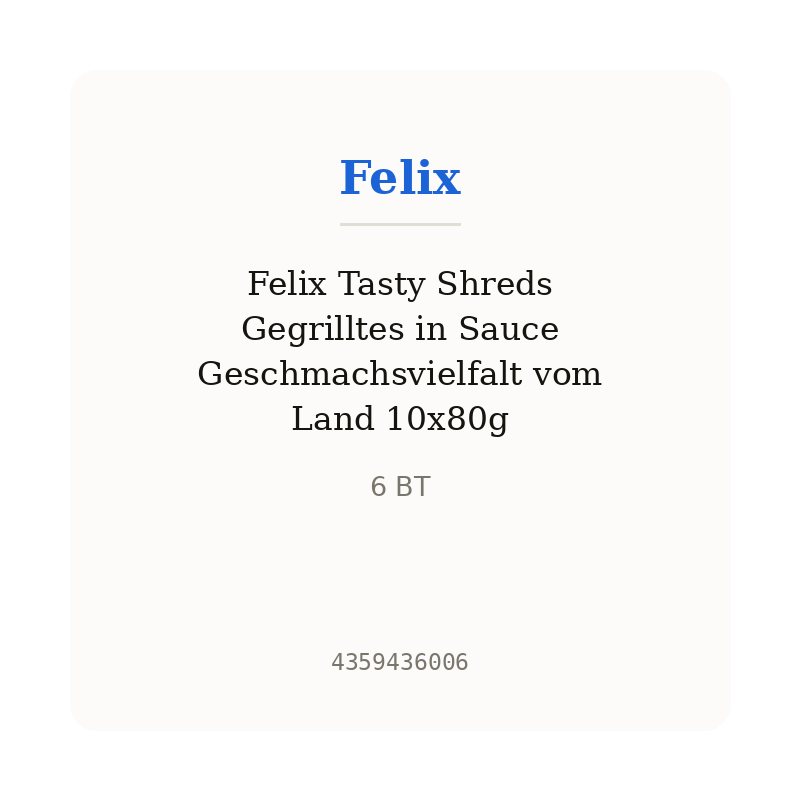 Felix Tasty Shreds Gegrilltes in Sauce Geschmachsvielfalt vom Land 10x80g