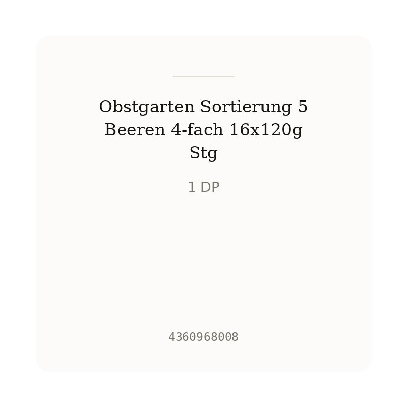 Obstgarten Sortierung 5 Beeren 4-fach 16x120g Stg