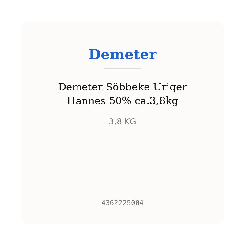 Demeter Söbbeke Uriger Hannes 50% ca.3,8kg