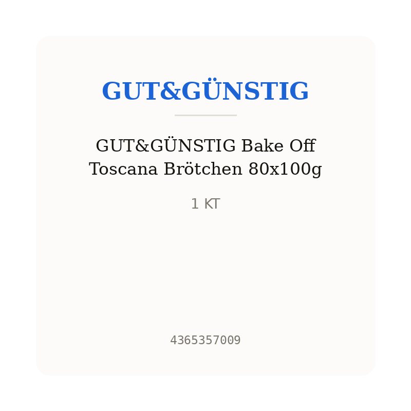 GUT&GÜNSTIG Bake Off Toscana Brötchen 80x100g
