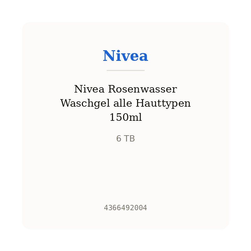 Nivea Rosenwasser Waschgel alle Hauttypen 150ml