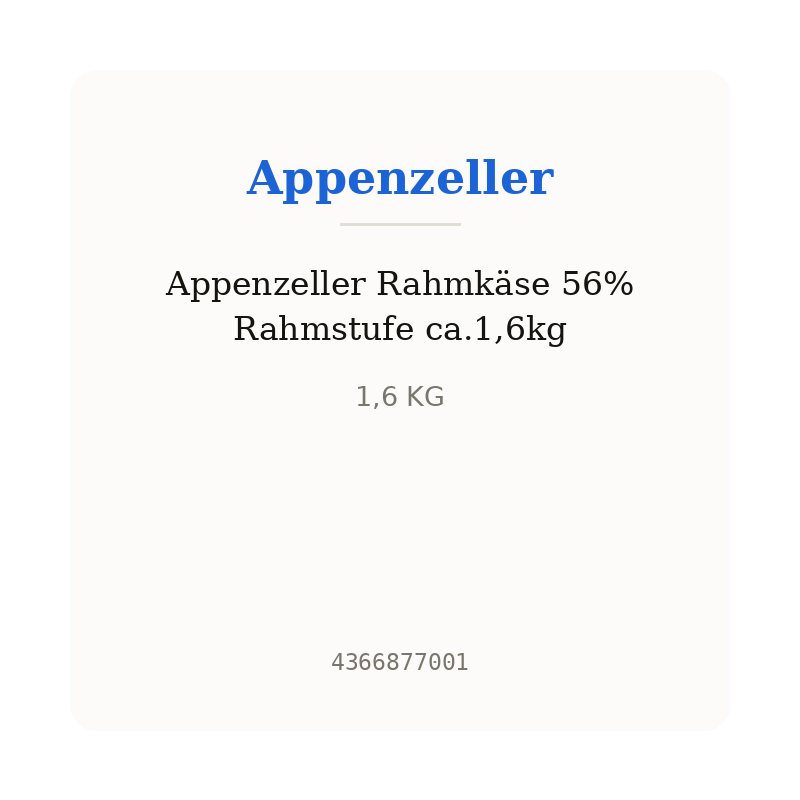 Appenzeller Rahmkäse 56% Rahmstufe ca.1,6kg
