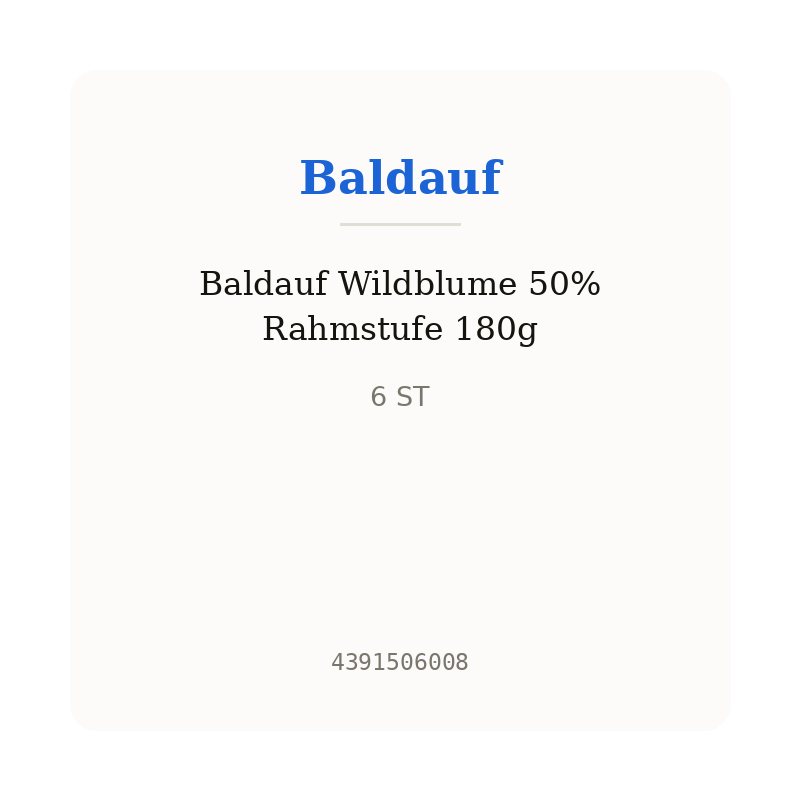 Baldauf Wildblume 50% Rahmstufe 180g