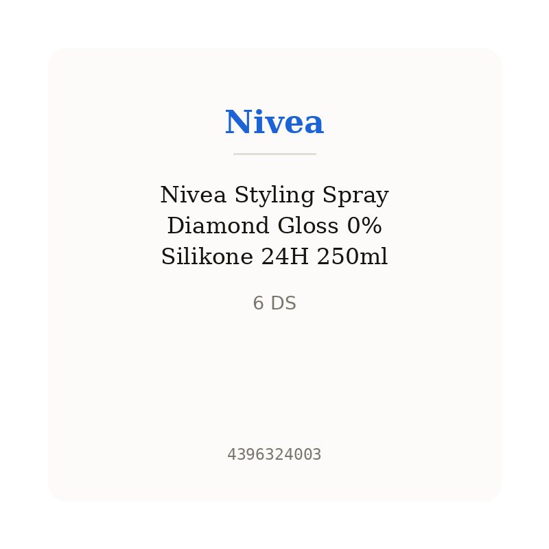 Nivea Styling Spray Diamond Gloss 0% Silikone 24H 250ml
