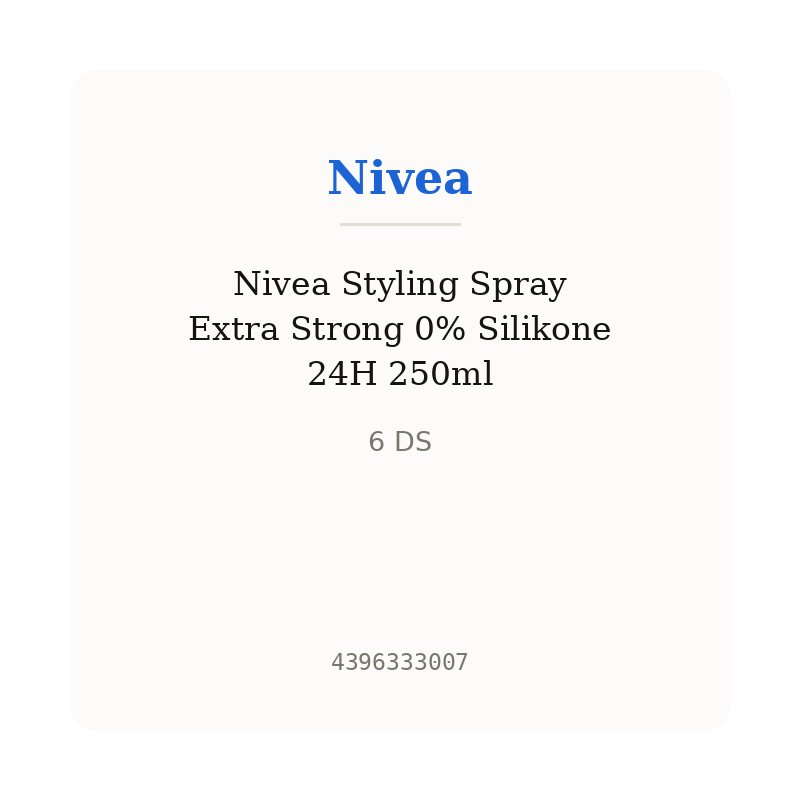 Nivea Styling Spray Extra Strong 0% Silikone 24H 250ml