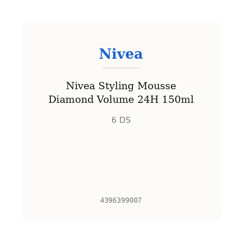 Nivea Styling Mousse Diamond Volume 24H 150ml