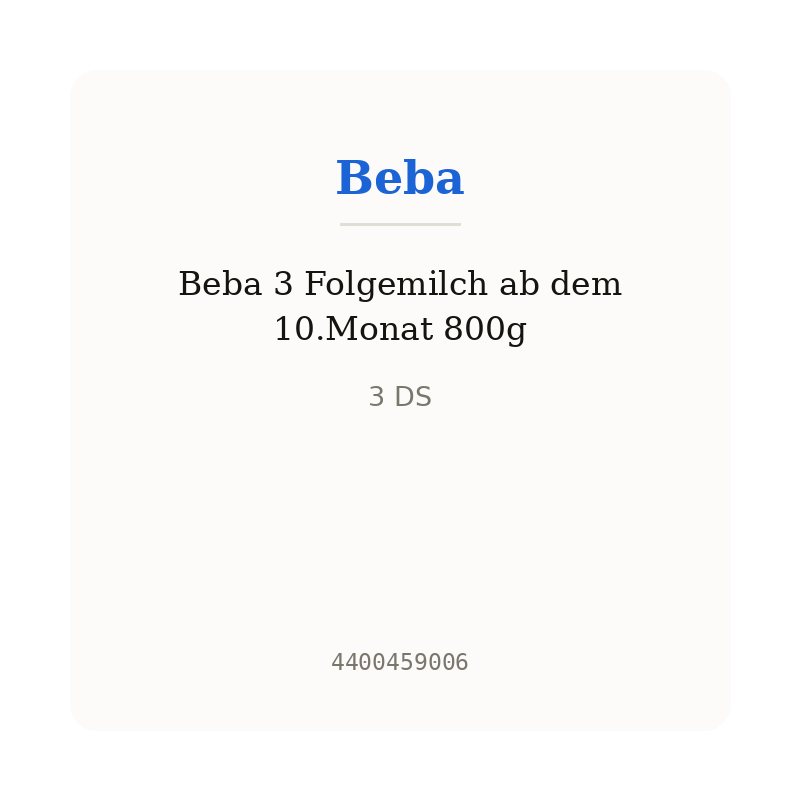 Beba 3 Folgemilch ab dem 10.Monat 800g