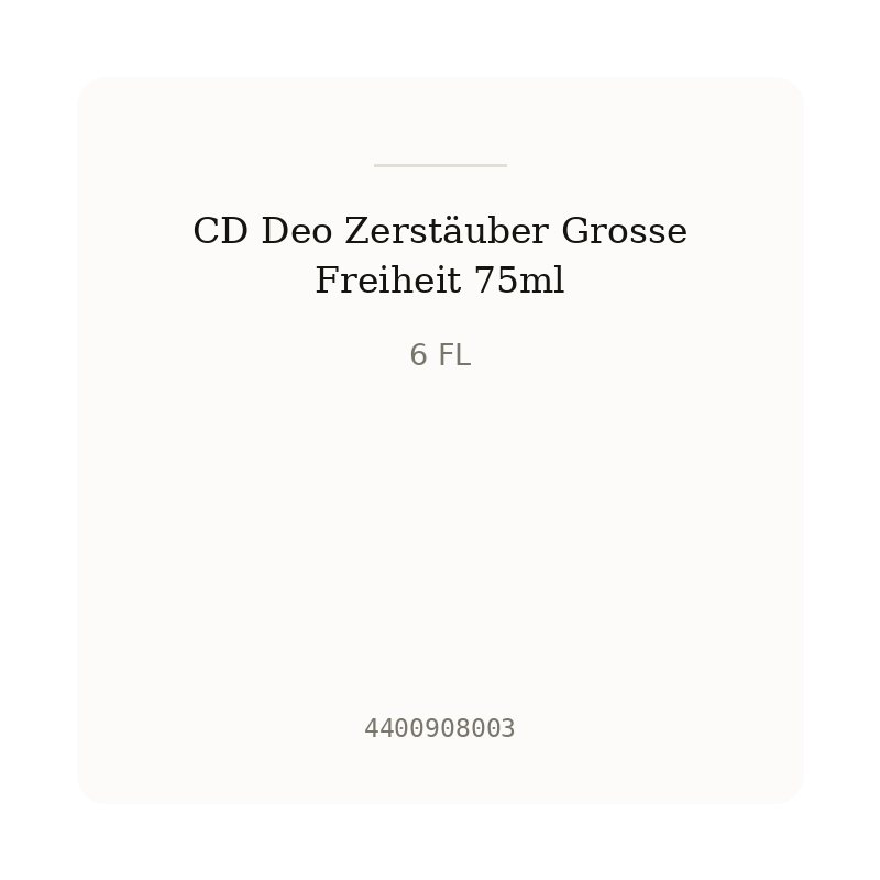 CD Deo Zerstäuber Grosse Freiheit 75ml