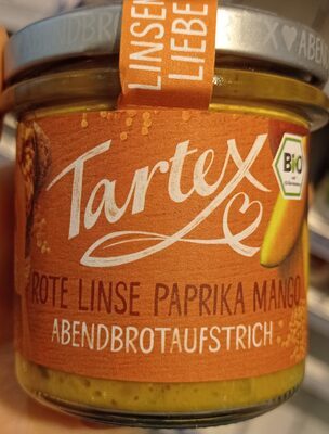 Bio Tartex Aufstrich Linsen Liebe Rote Linse Paprika Mango 140g