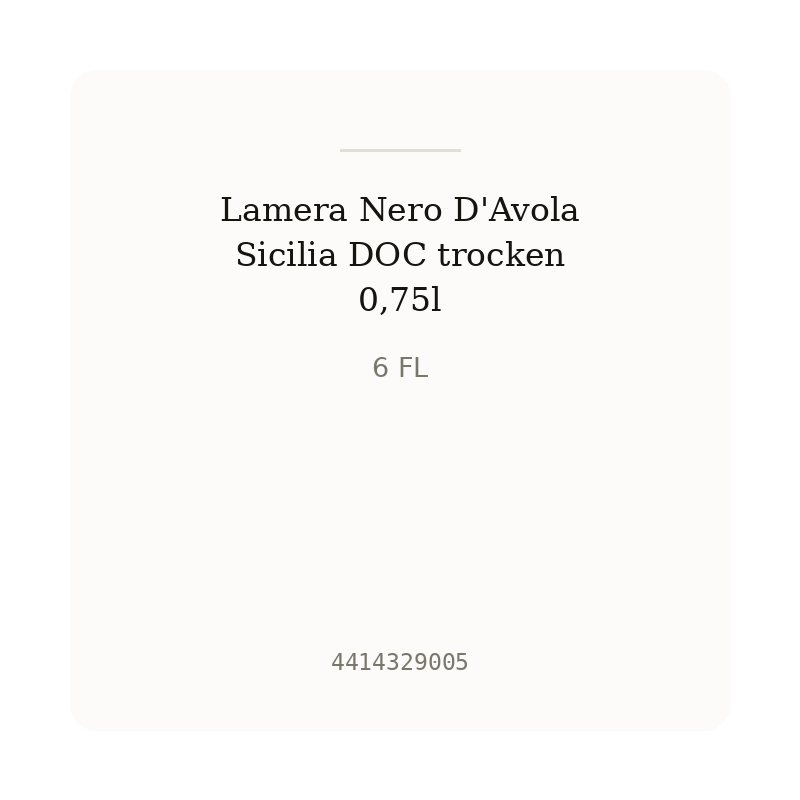 Lamera Nero D'Avola Sicilia DOC trocken 0,75l
