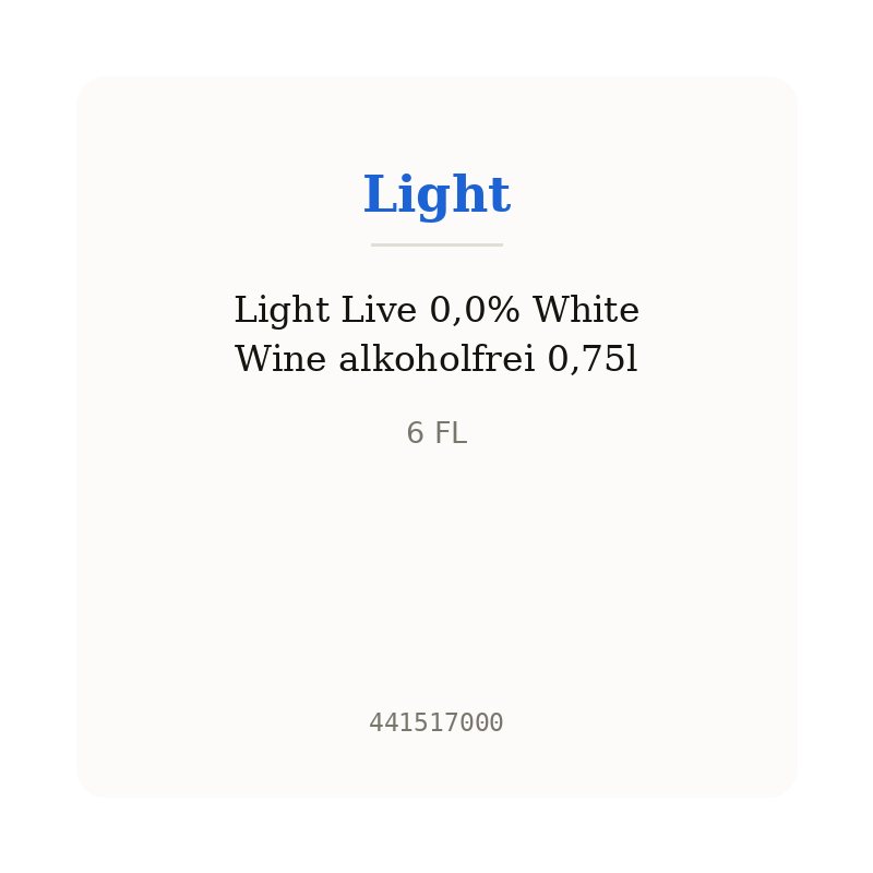 Light Live 0,0% White Wine alkoholfrei 0,75l