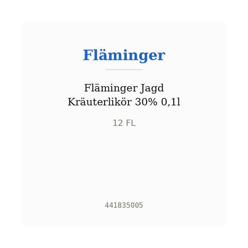 Fläminger Jagd Kräuterlikör 30% 0,1l