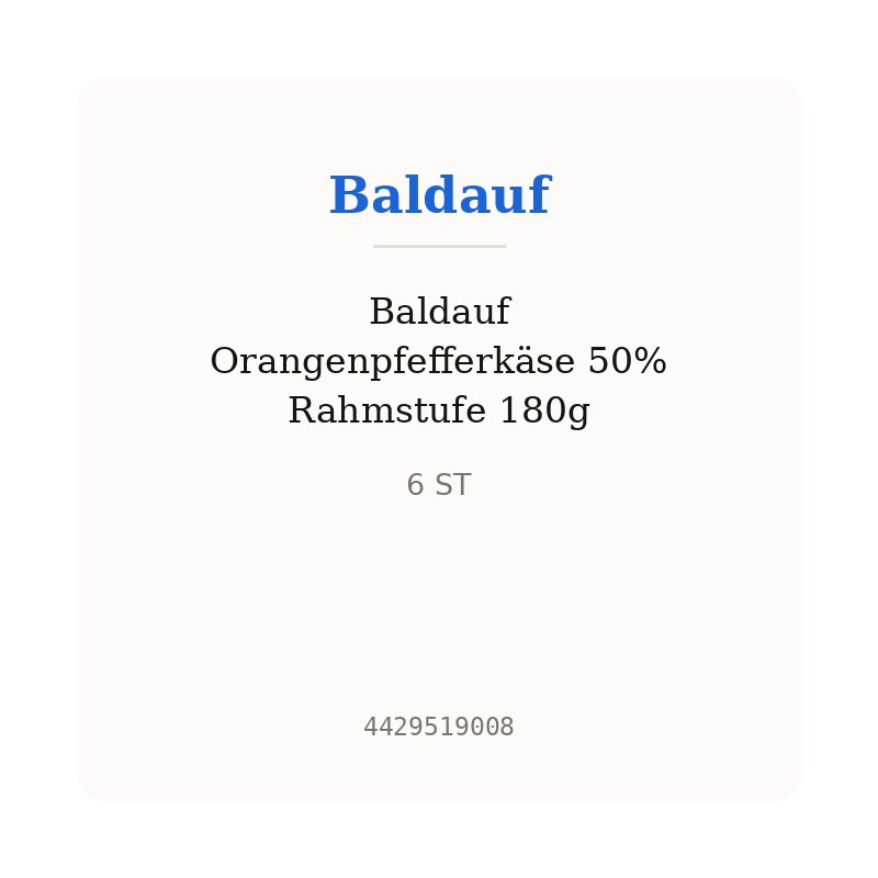 Baldauf Orangenpfefferkäse 50% Rahmstufe 180g