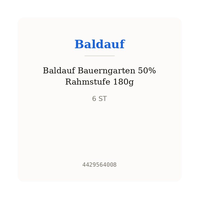 Baldauf Bauerngarten 50% Rahmstufe 180g