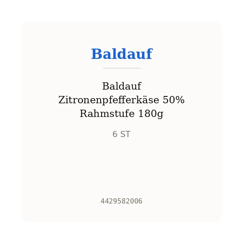Baldauf Zitronenpfefferkäse 50% Rahmstufe 180g