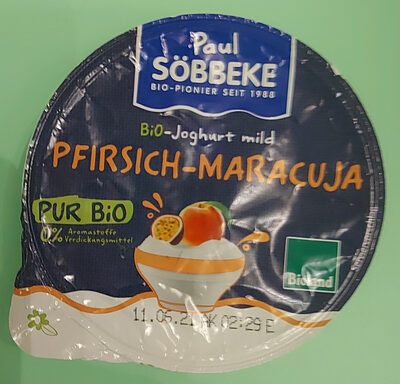 Bio Söbbeke Pur Bio Joghurt Pfirsich Maracuja 3,8% 150g