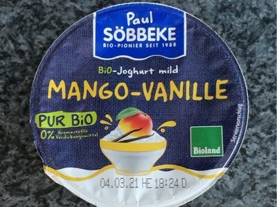 Bio Söbbeke Pur Bio Joghurt Mango Vanille 3,8% 150g